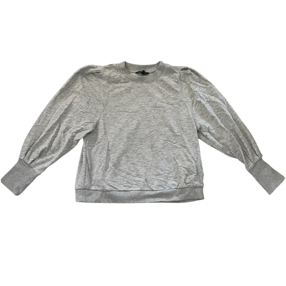 Banana Republic Factory Women’s Puff Sleeve Crewneck Pullover, Gray Size Medium